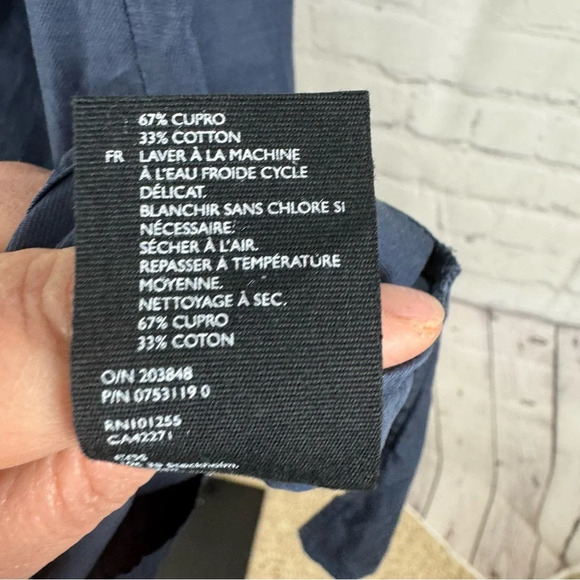 COS Navy Lightweight Midi Skirt Pockets Size 4 - Picture 4 of 7